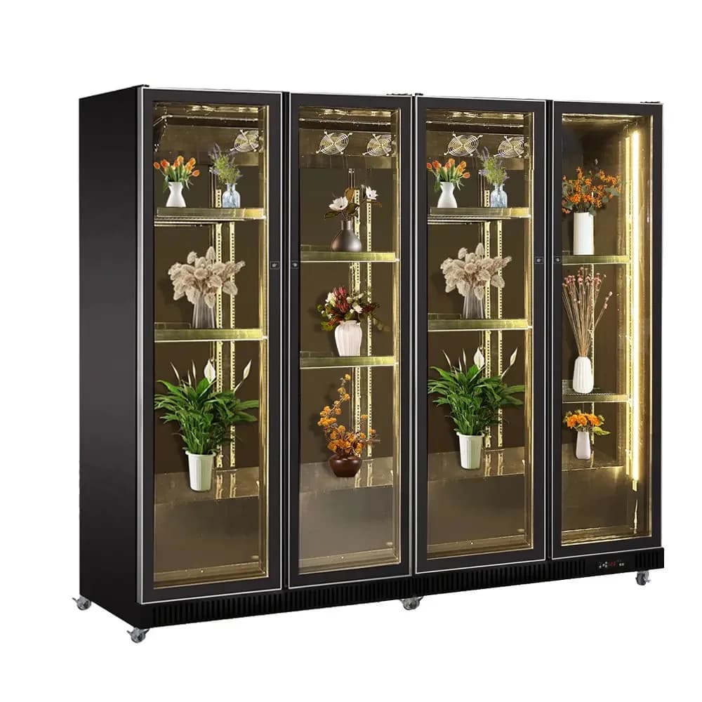 Vitrina frigorifica verticala pentru racoritoare/flori cu 4 usi, MODACO, model Zenith